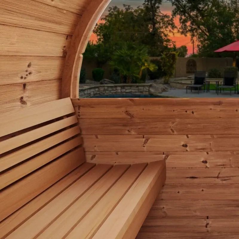 SaunaLife 3-Person Outdoor Sauna Barrel w/ Window - MODEL E6W | AQVINA World - Aqvina LLC