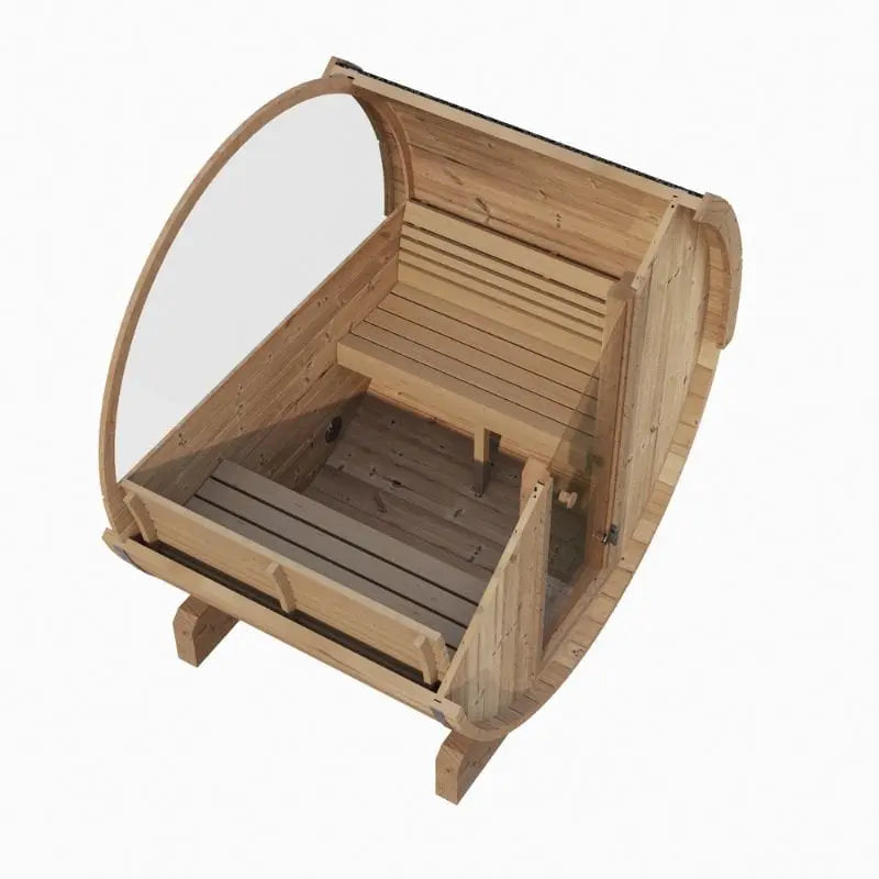 SaunaLife 3-Person Outdoor Sauna Barrel w/ Window - MODEL E6W | AQVINA World - Aqvina LLC