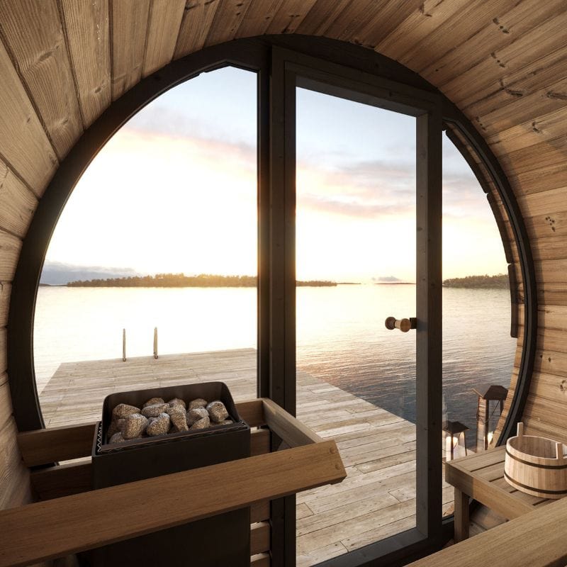 SaunaLife Model EE6G 4-Person Outdoor Barrel Sauna | AQVINA World - Aqvina LLC