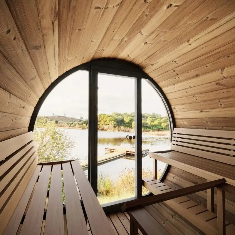 SaunaLife Model EE8G 6-Person Outdoor Barrel Sauna | AQVINA World - Aqvina LLC