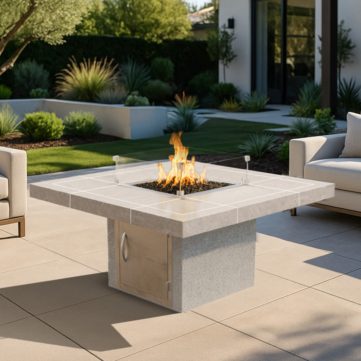 Cal Flame - Sedona Modern Outdoor Gas Fire Pit - FPT-S301M | AQVINA World - Aqvina LLC