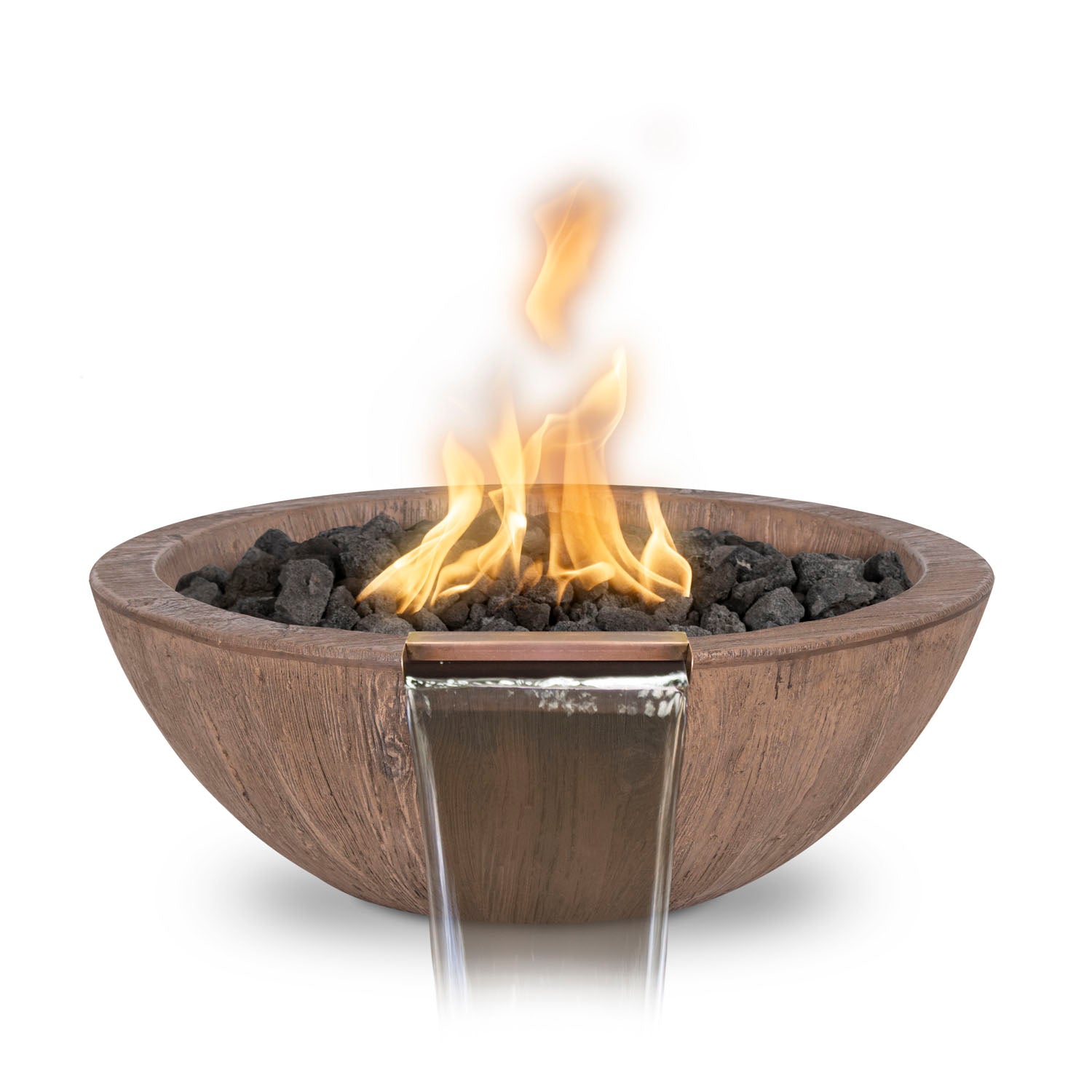 The Outdoor Plus Sedona Fire & Water Bowl - GFRC Wood Grain - 27"