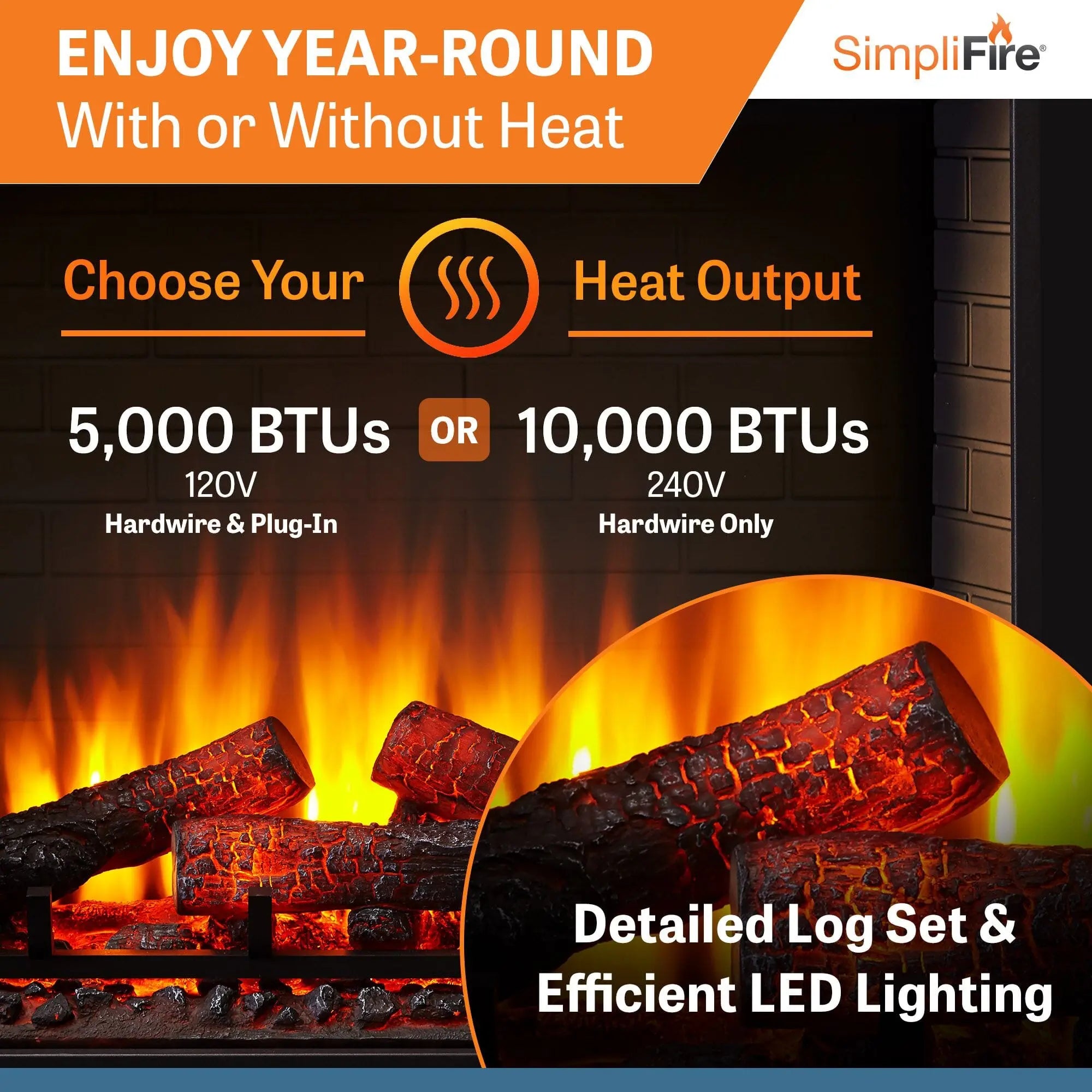 SimpliFire 30-In Built-In Electric Fireplace