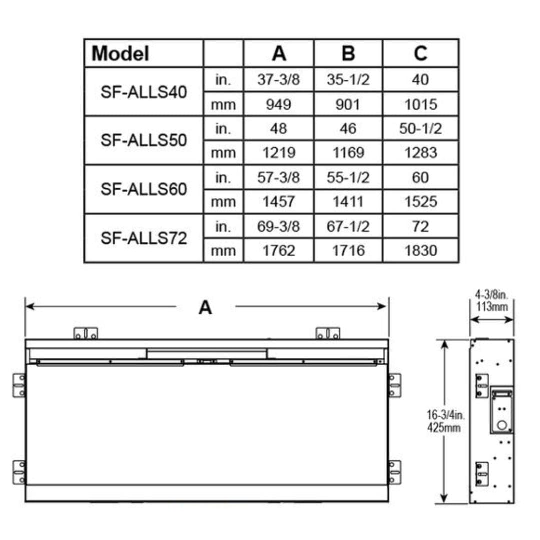 SimpliFire 60-in Allusion Slim Linear Electric Fireplace