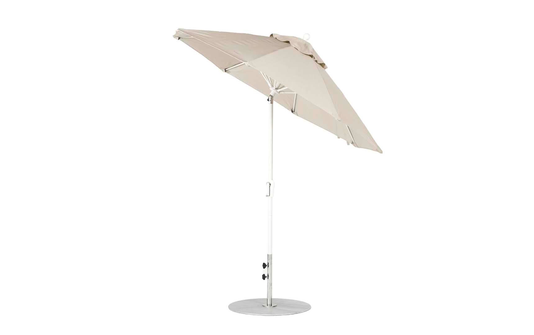 7.5-foot octagonal crank auto tilt essential fiberglass umbrella in white