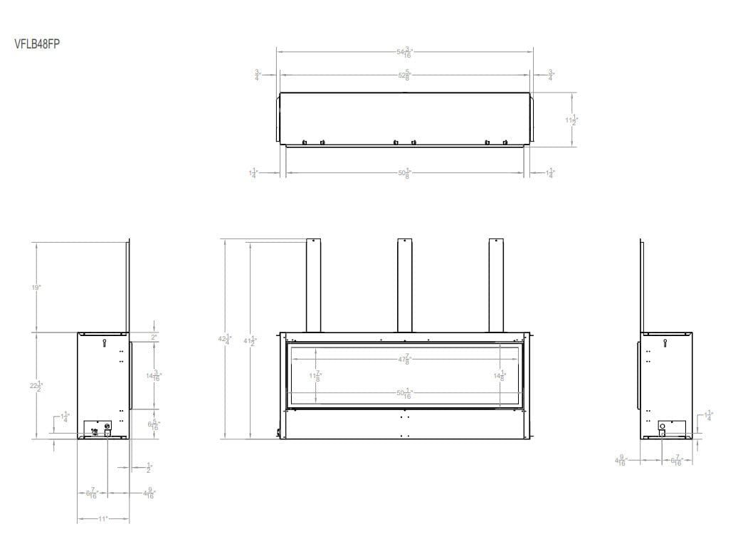 Empire 48" Boulevard Vent-Free Linear Gas Fireplace with Barrier