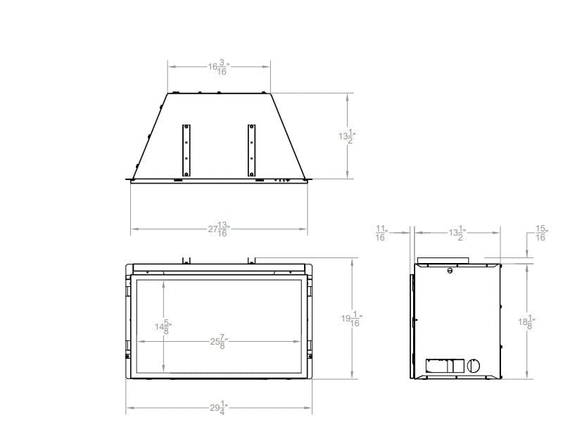 Empire 29" Loft Vent-Free Gas Fireplace Insert with Barrier and Black Liner