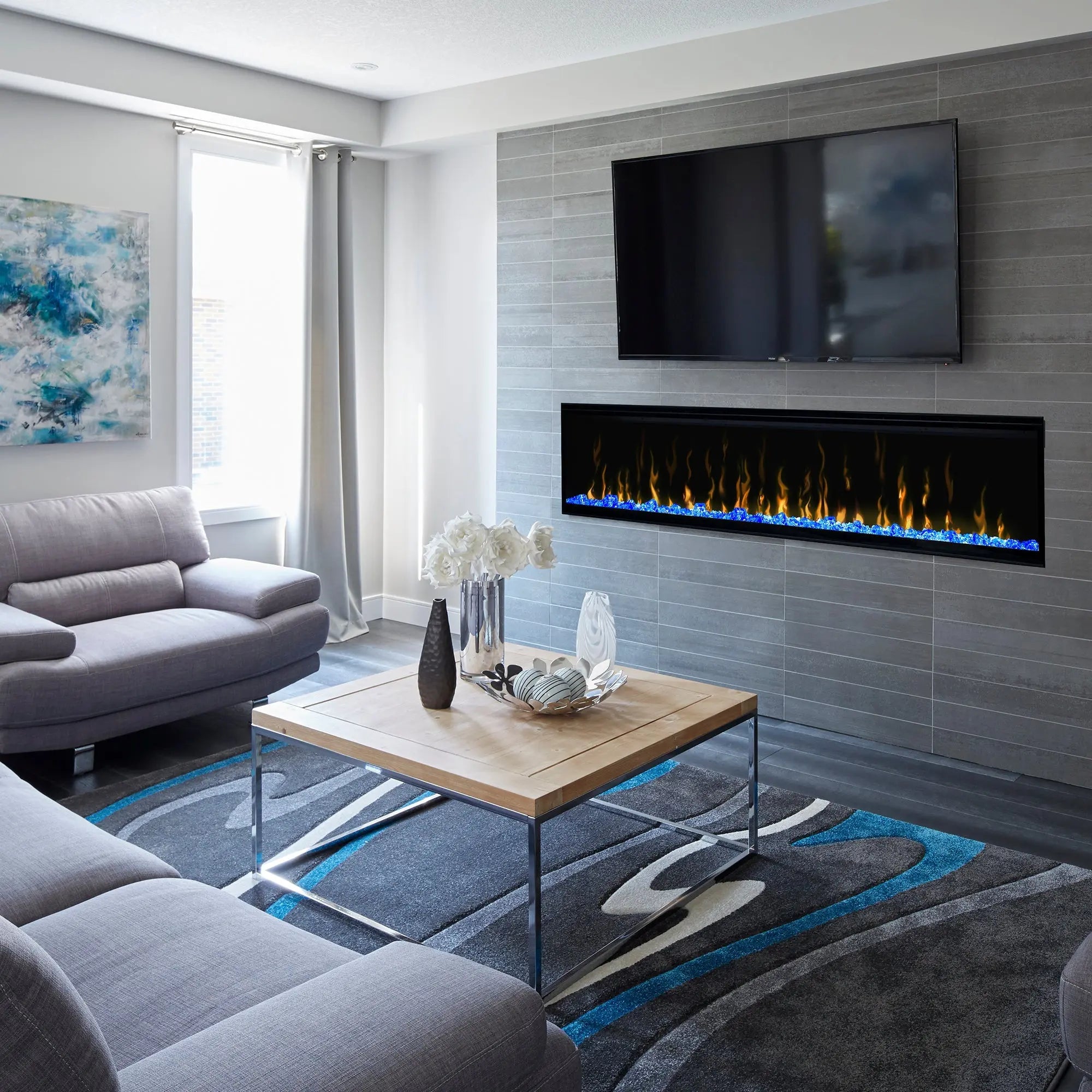 Dimplex Ignite XL 74" Built In | Wall Mount Linear Electric Fireplace | XLF74