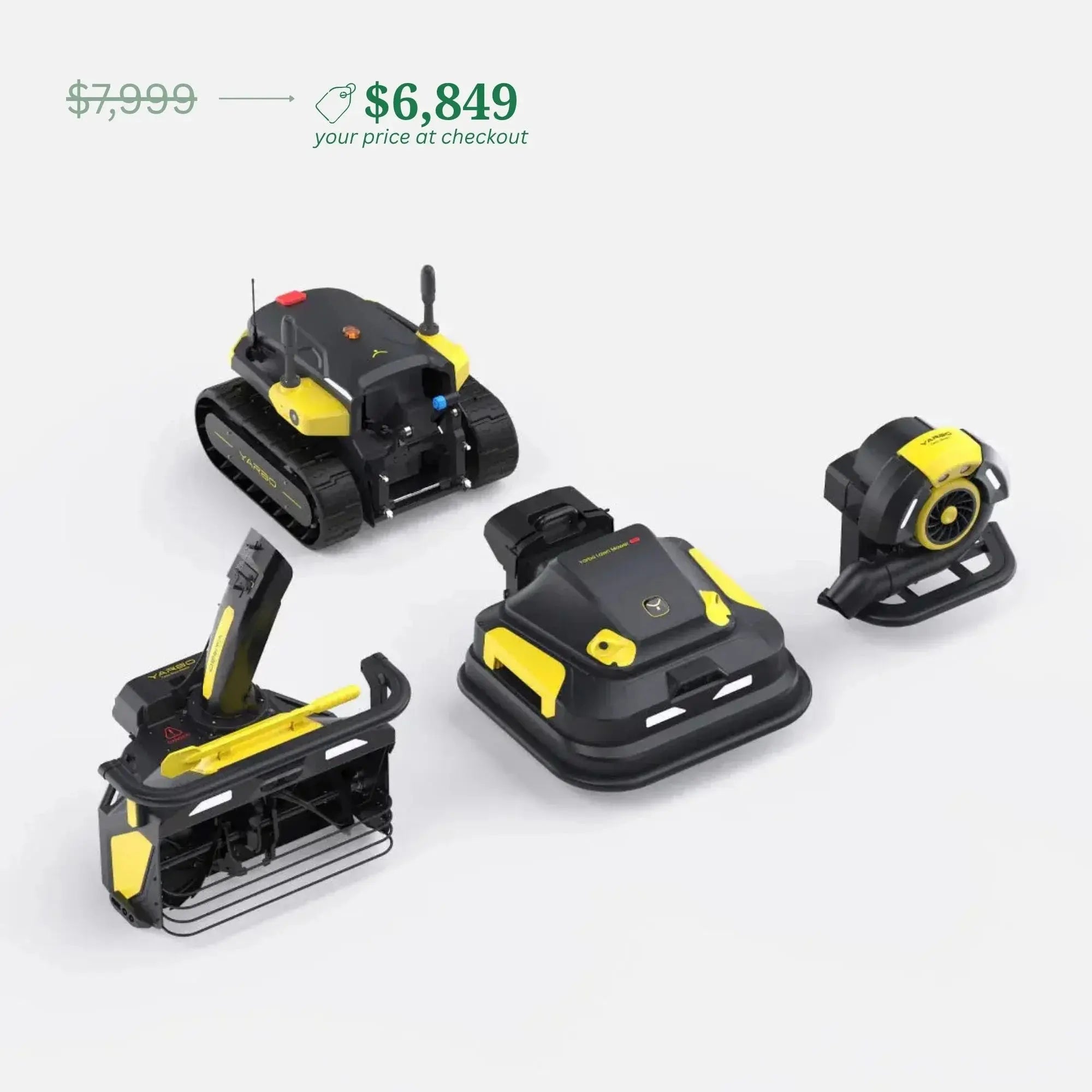 Yarbo 4-in-1 Yard Robot PRO | Core + Lawn Mower Pro + Snow + Leaf