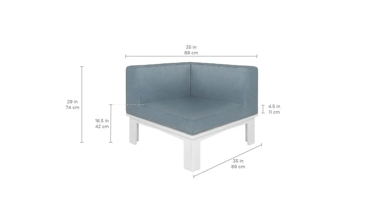 Mainstay sectional corner sofa in beige with L-shaped armrests and cream-colored cushions
