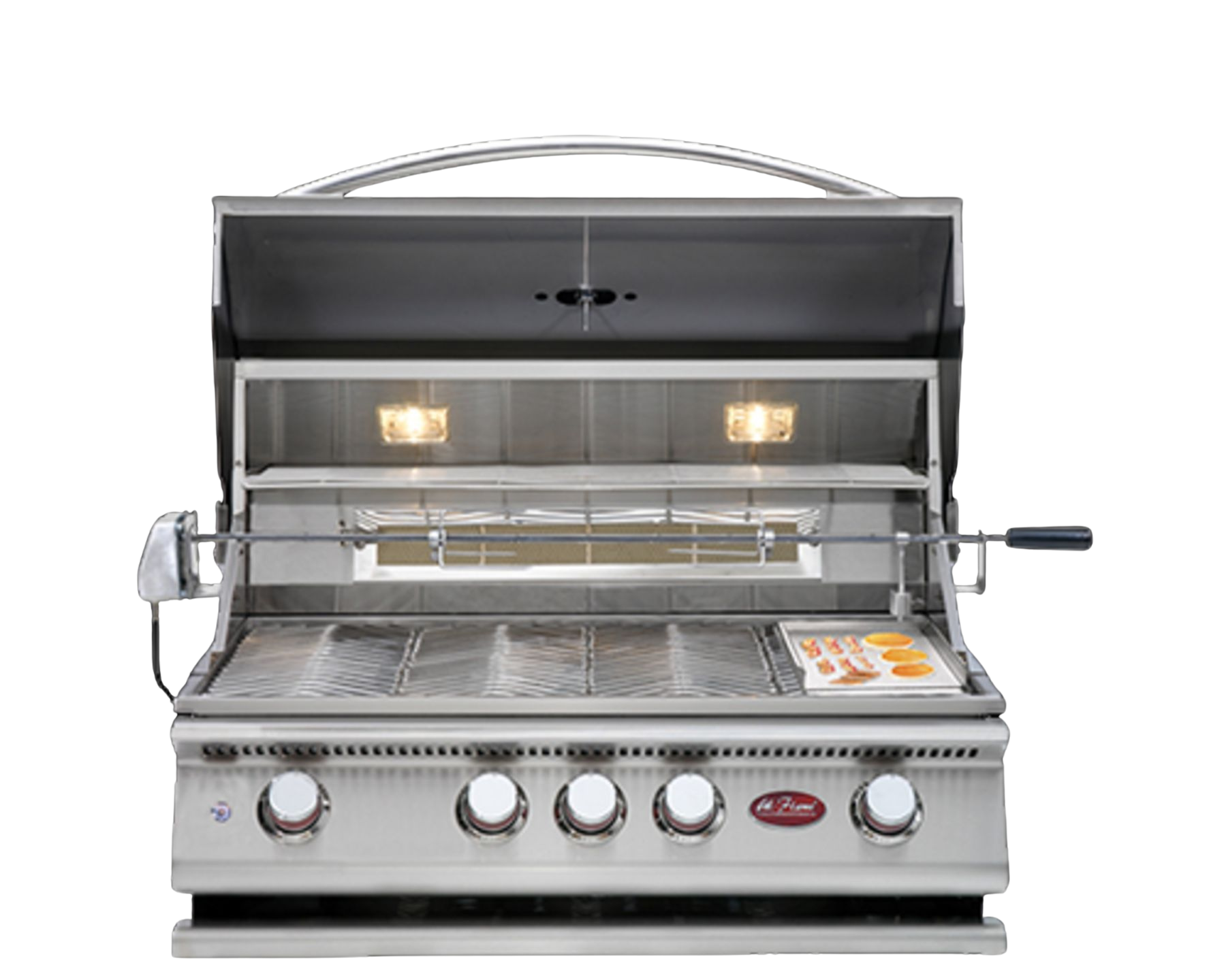 Cal Flame P Series P4 4 Burner Built-In Gas Grill with Lights Rotisserie and Back Burner | Model: BBQ19P04 | AQVINA World - Aqvina LLC