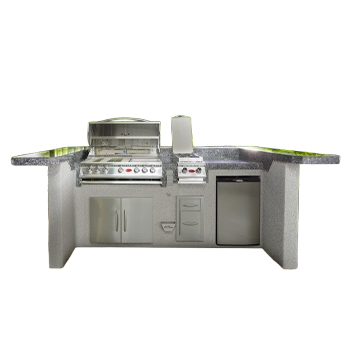 Cal Flame La Jolla Q Platinum Series BBQ Island with P4 Grill Bundle | Model: PV-7000 | AQVINA World - Aqvina LLC