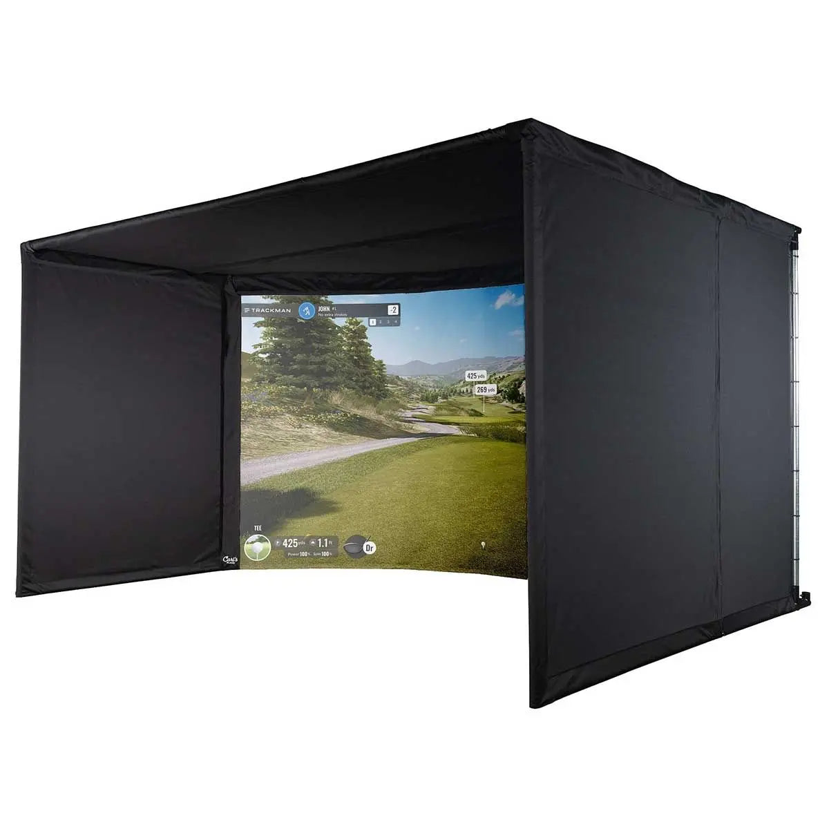Carl's Place CURVED Golf Simulator Enclosure Kit with Premium Impact Screen 9'H × 14'W × 8'D | Model: cge-9x14x8 Carl's Place