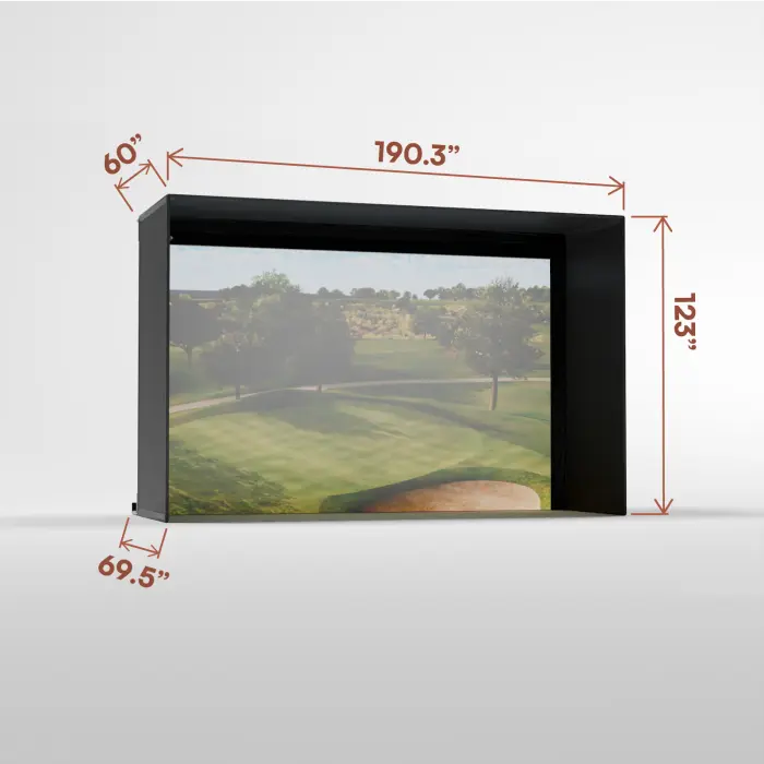 Carl's Place PRO Golf Simulator Enclosure Kit with Premium Impact Screen 10'H × 15.5'W × 5'D | Model: pgec2-pm-10x15-5x5 Carl's Place