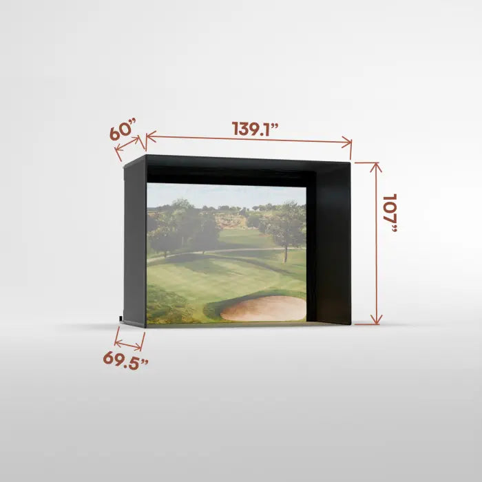 Carl's Place PRO Golf Simulator Enclosure Kit with Premium Impact Screen 8.5'H × 11'W × 5'D | Model: pgec2-pm-8-5x11x5 Carl's Place