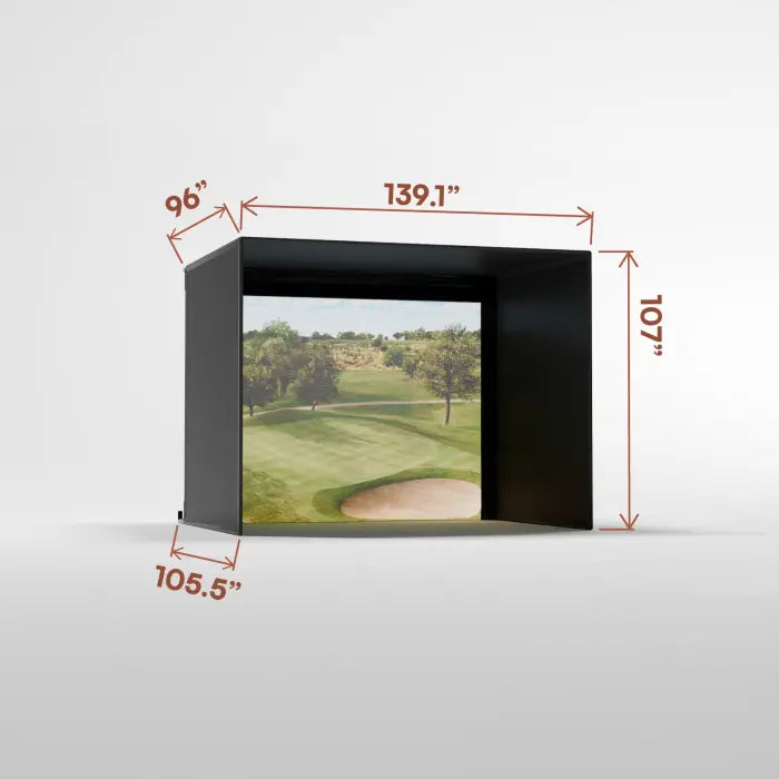 Carl's Place PRO Golf Simulator Enclosure Kit with Premium Impact Screen 8.5'H × 11'W × 8'D | Model: pgec2-pm-8-5x11x8 Carl's Place
