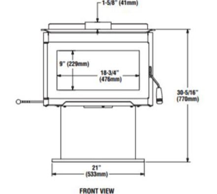 Iron Strike Tahoma 2100 Free standing wood burning stove 76,000 BTU's