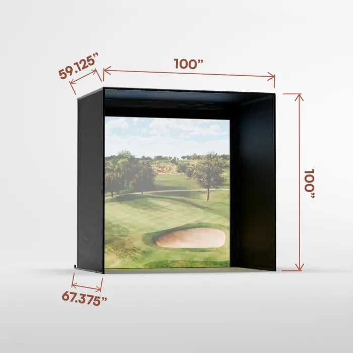 Carl's Place DIY Golf Simulator Enclosure Kit with High-Contrast Gray Impact Screen 8x8 | Model: gekc2-gp-8x8x5 Carl's Place