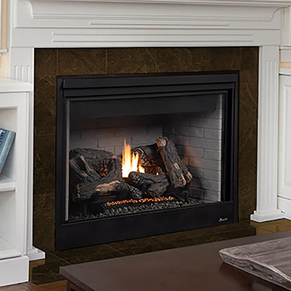 Superior 40-Inch DRT4040 Traditional Electronic Ignition Direct Vent Gas Fireplace with Ceramic Fiber Log Set