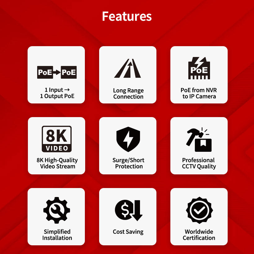 Lorex Single Port PoE+ Repeater (200m/600ft PoE Repeater)