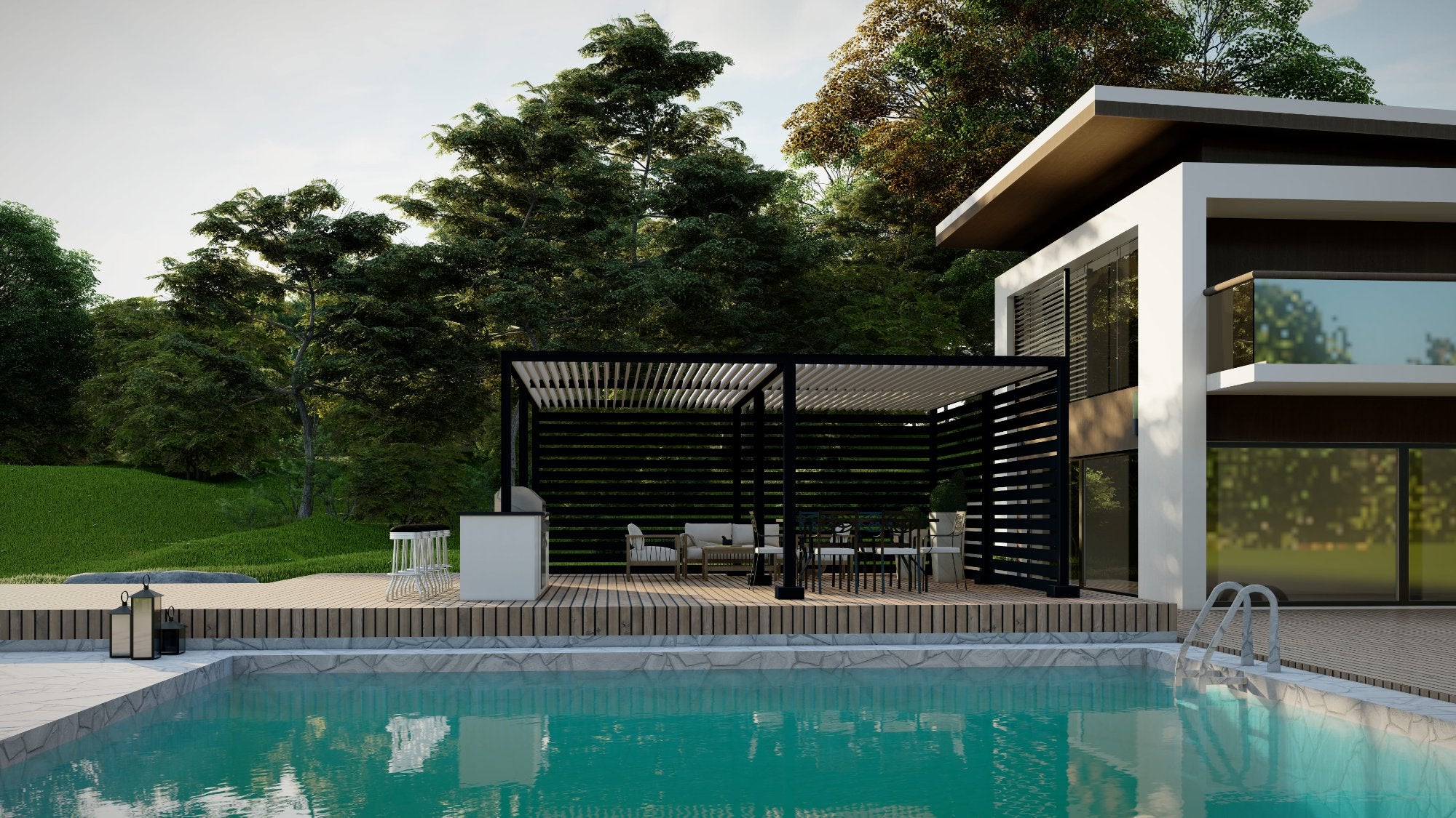 k-bana black louvers without floor