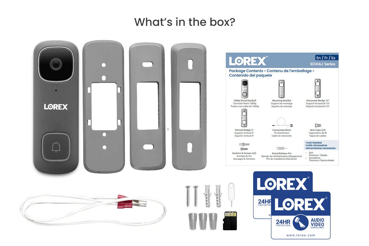 Lorex Pro B241AJD-K8 1080p Wired Video Doorbell with Wi-Fi Chime Kit