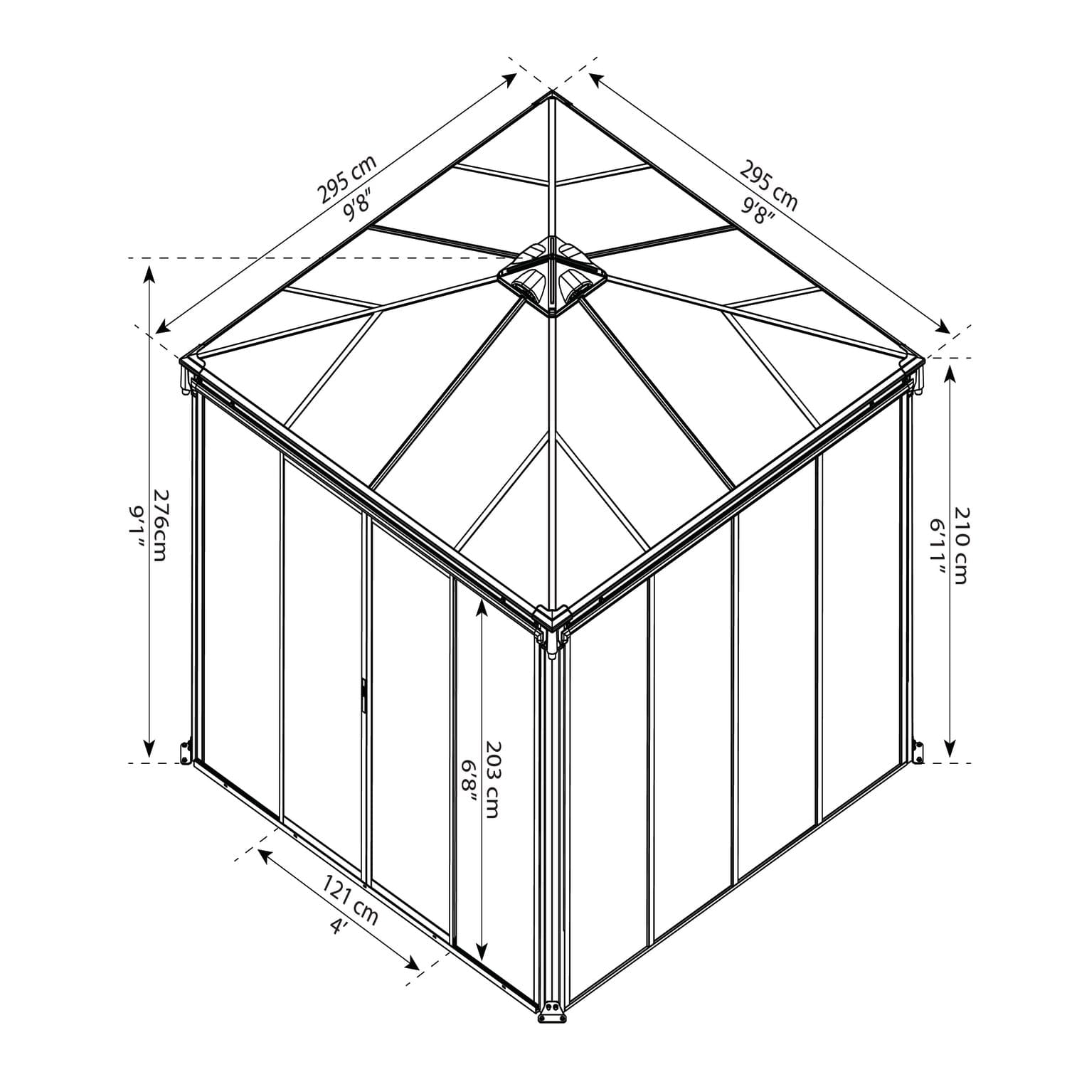 Palram - Canopia | Ledro Enclosed Gazebo - Gray/Bronze