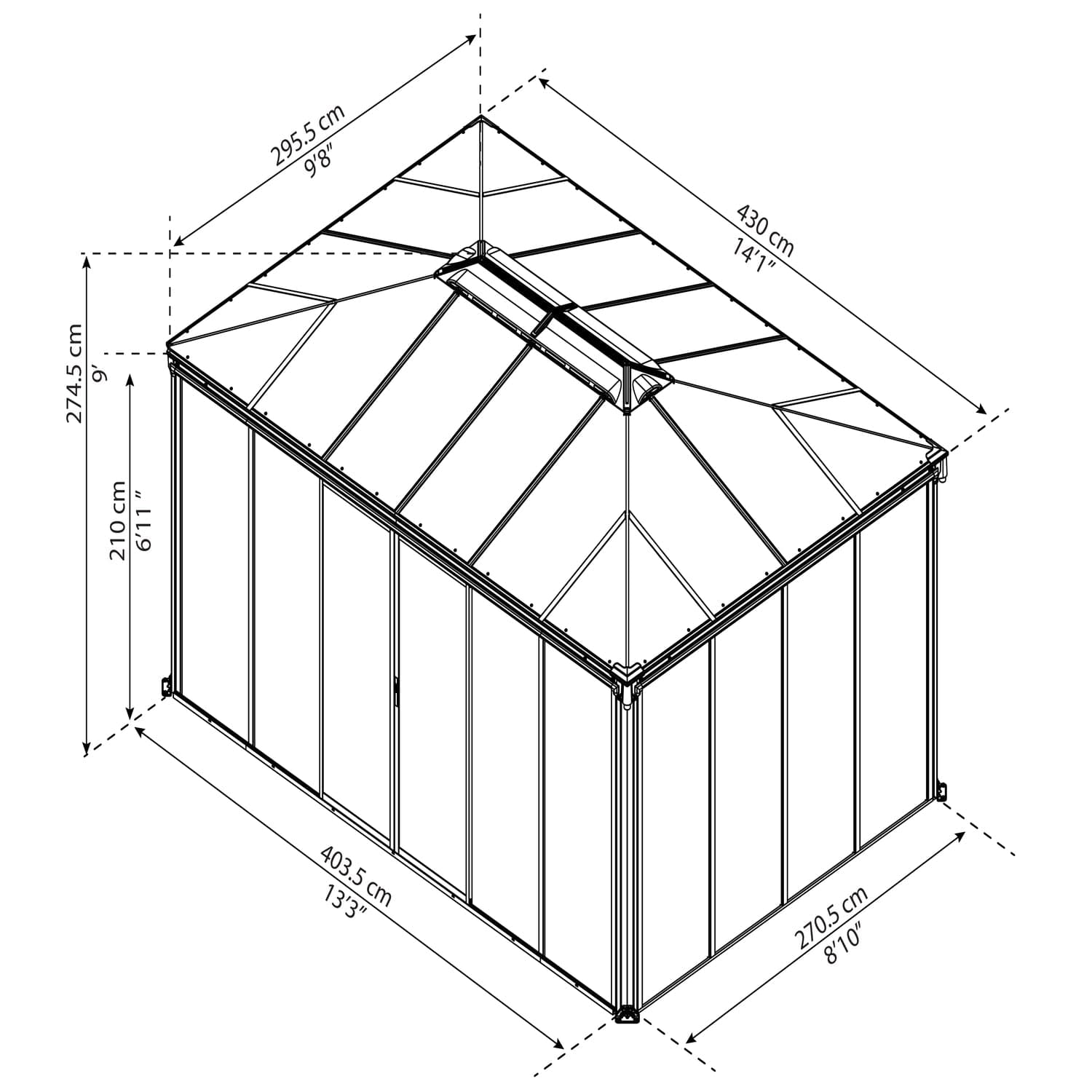 Palram - Canopia | Ledro Enclosed Gazebo - Gray/Bronze