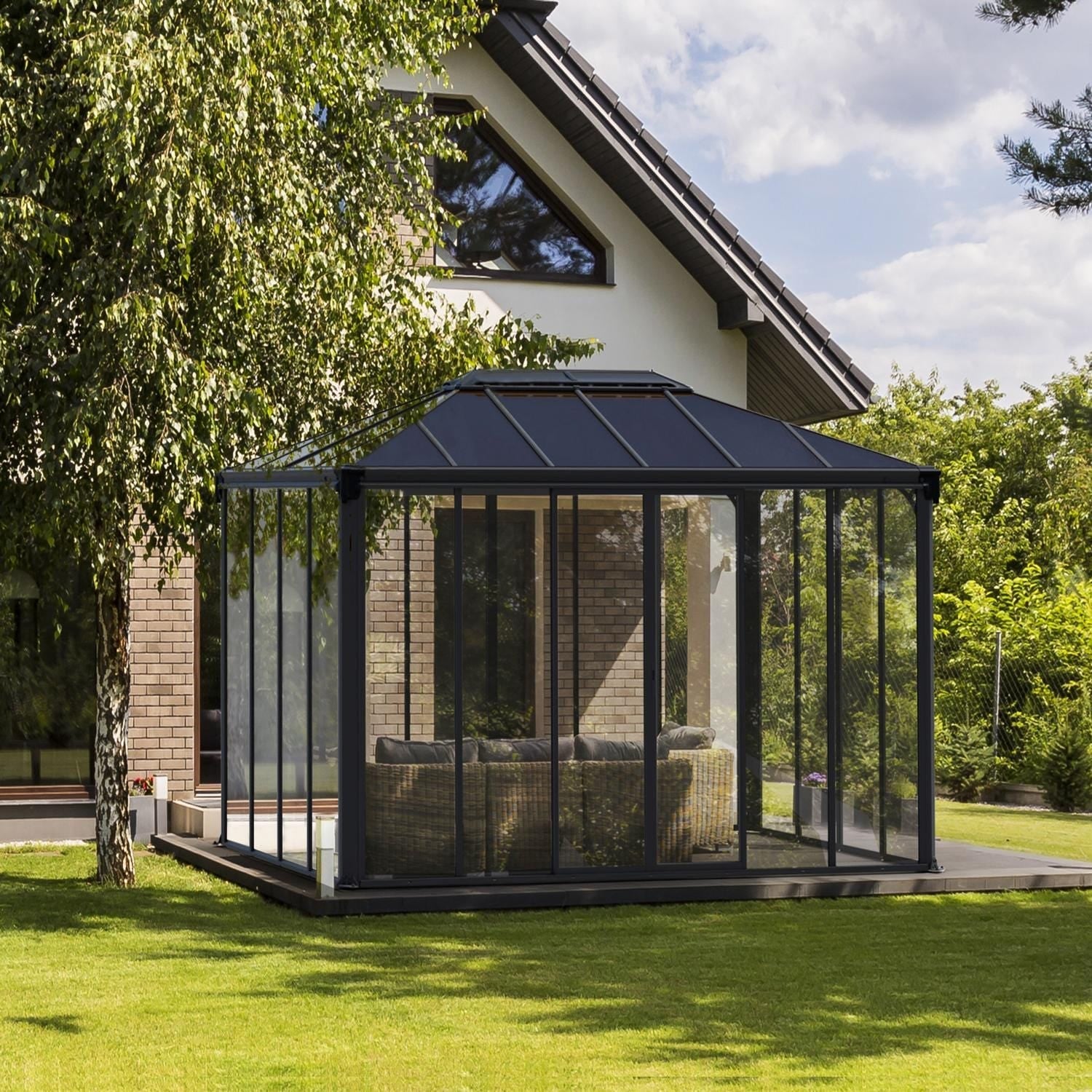 Palram - Canopia | Ledro Enclosed Gazebo - Gray/Bronze