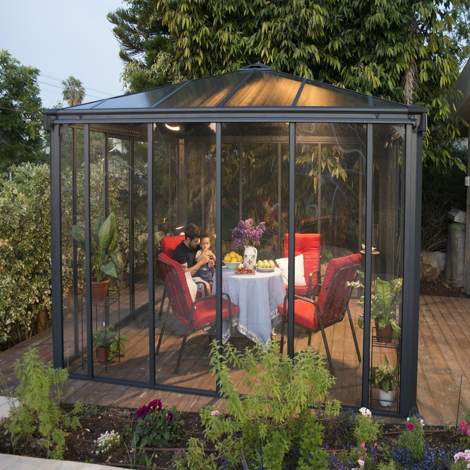Palram - Canopia | Ledro Enclosed Gazebo - Gray/Bronze