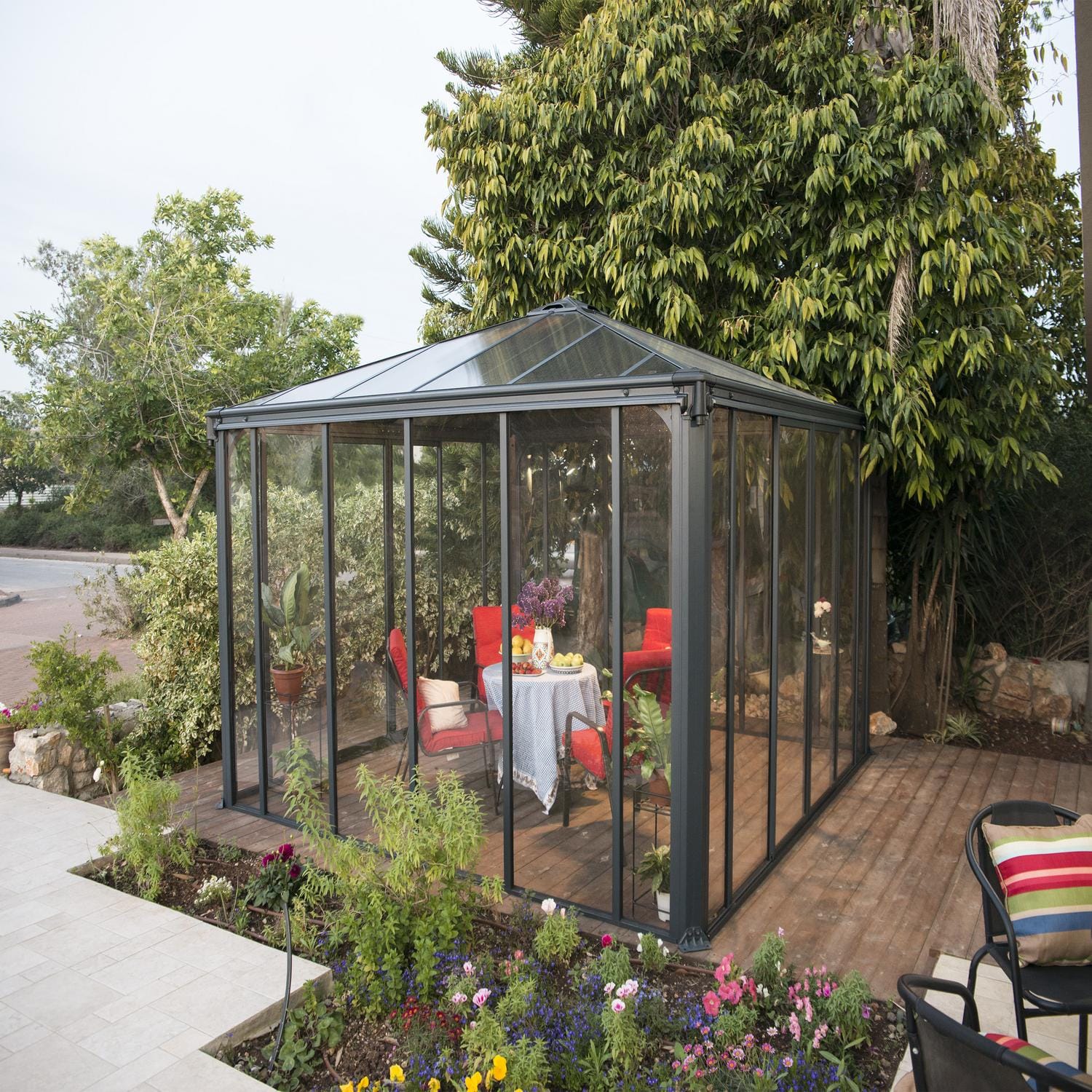 Palram - Canopia | Ledro Enclosed Gazebo - Gray/Bronze