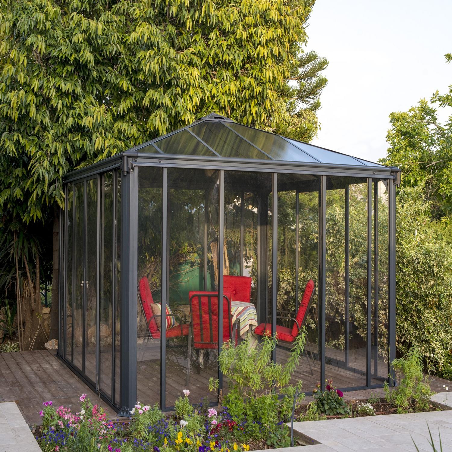 Palram - Canopia | Ledro Enclosed Gazebo - Gray/Bronze