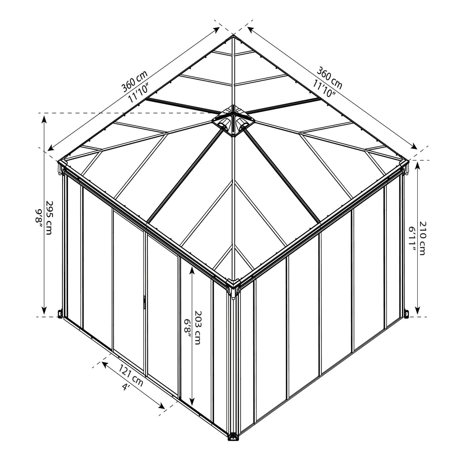Palram - Canopia | Ledro Enclosed Gazebo - Gray/Bronze