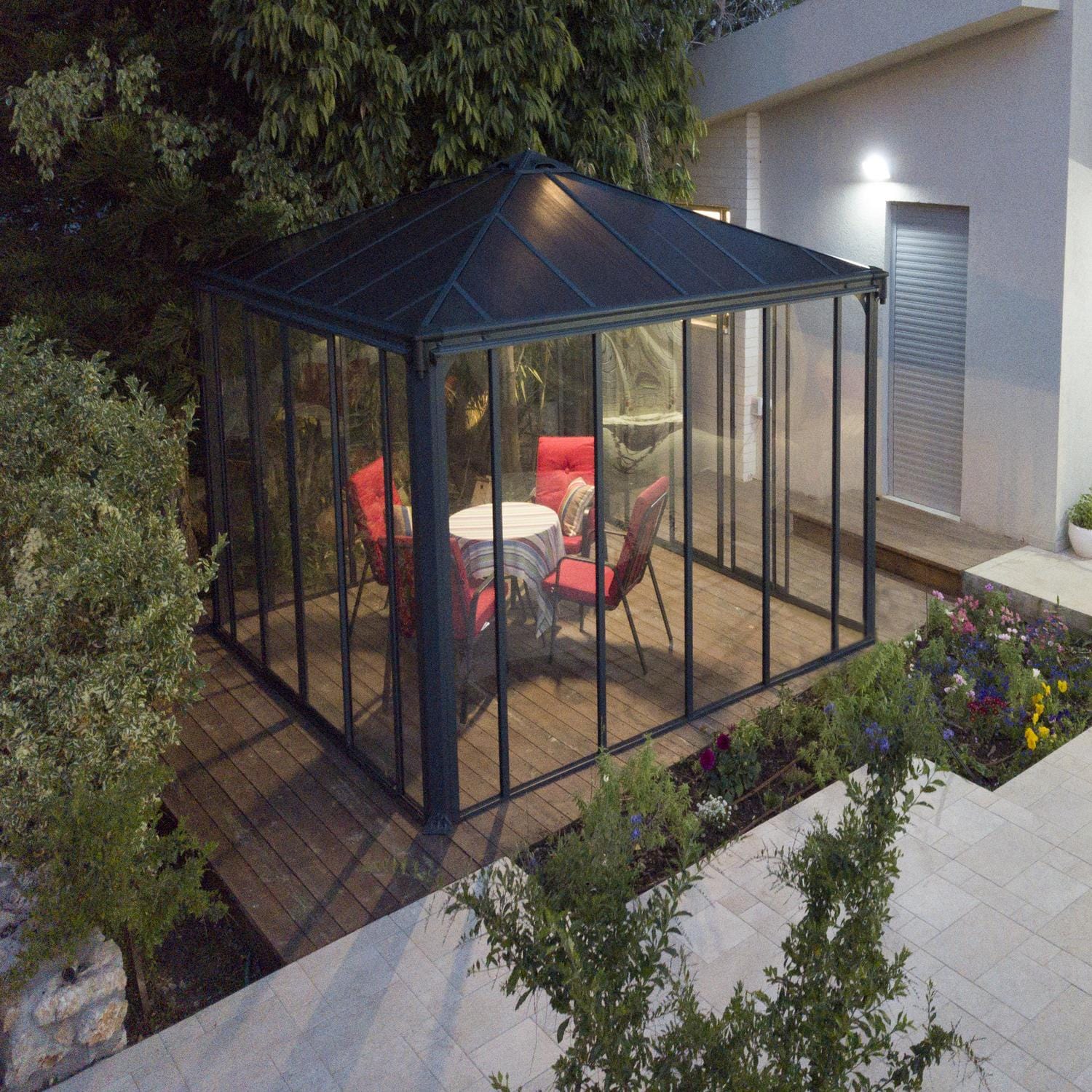 Palram - Canopia | Ledro Enclosed Gazebo - Gray/Bronze