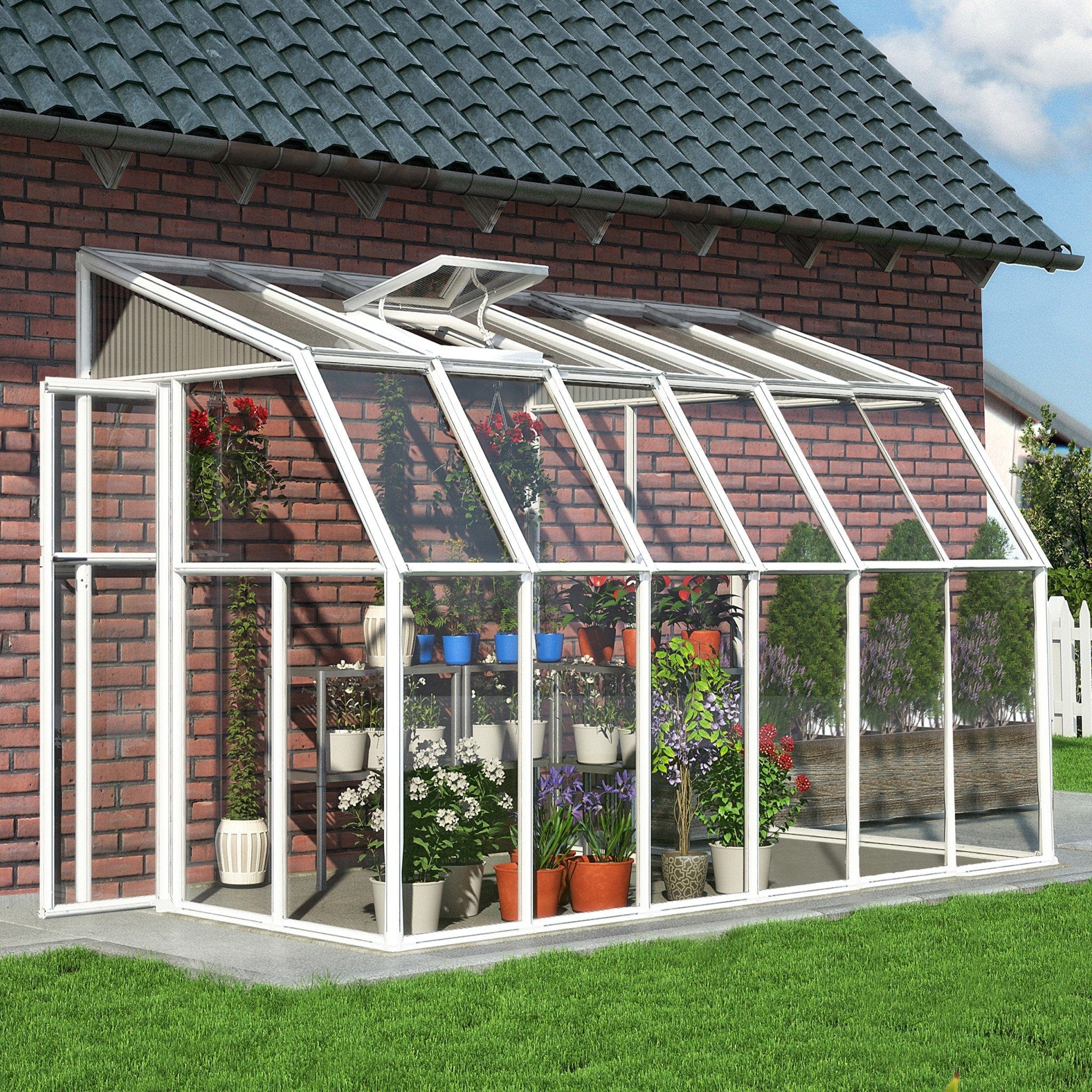 Palram - Canopia | Sun Room Six Sunroom Enclosure, Lean To Greenhouse Kit