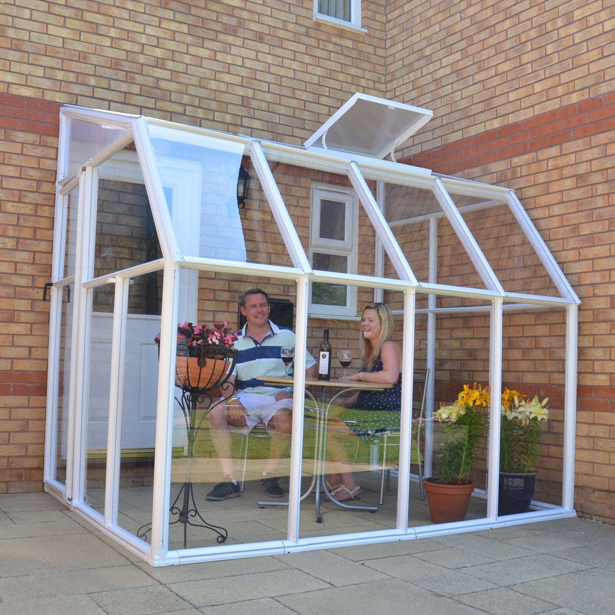 Palram - Canopia | Sun Room Six Sunroom Enclosure, Lean To Greenhouse Kit