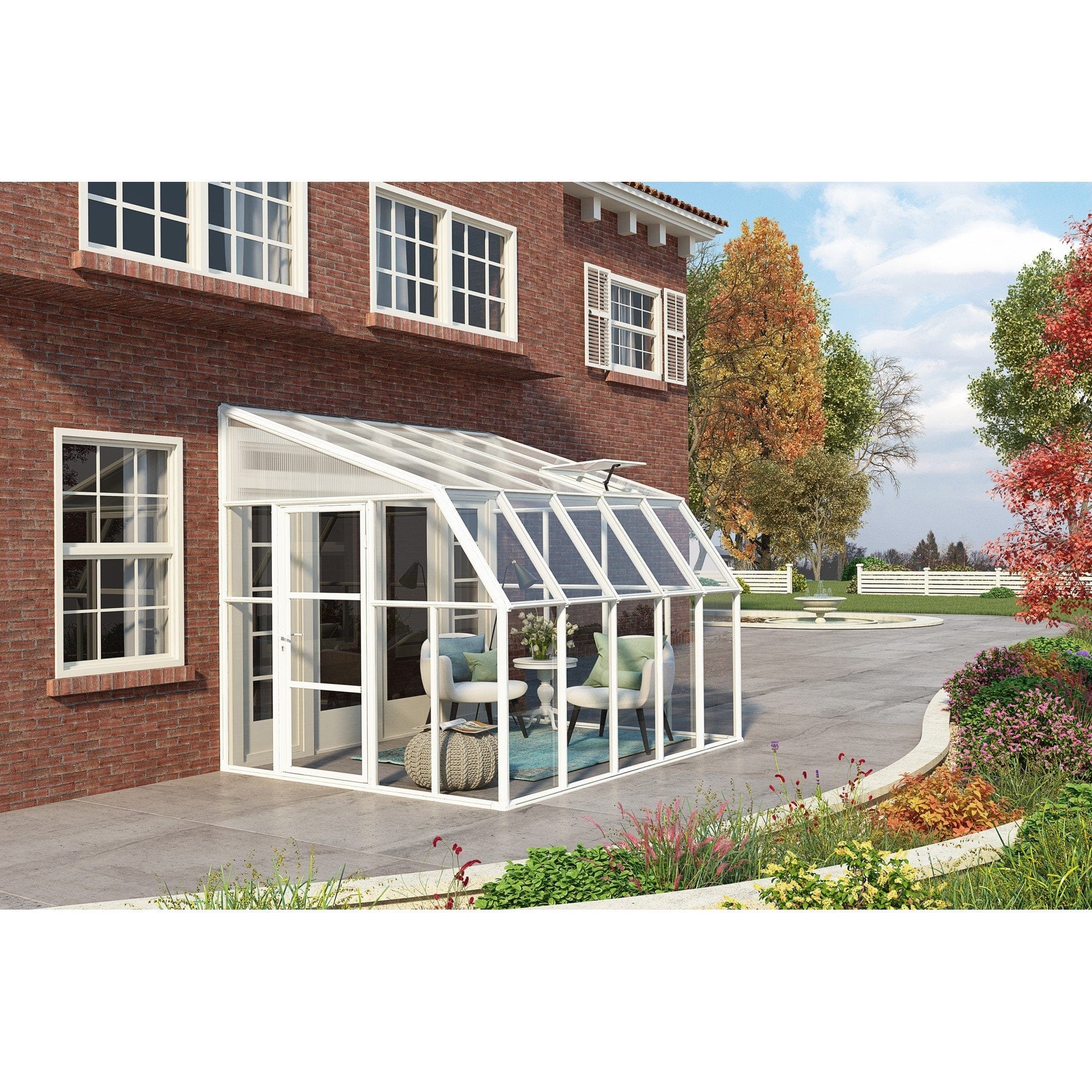 Palram - Canopia | Sun Room Eight Sunroom Enclosure, Lean To Greenhouse Kit