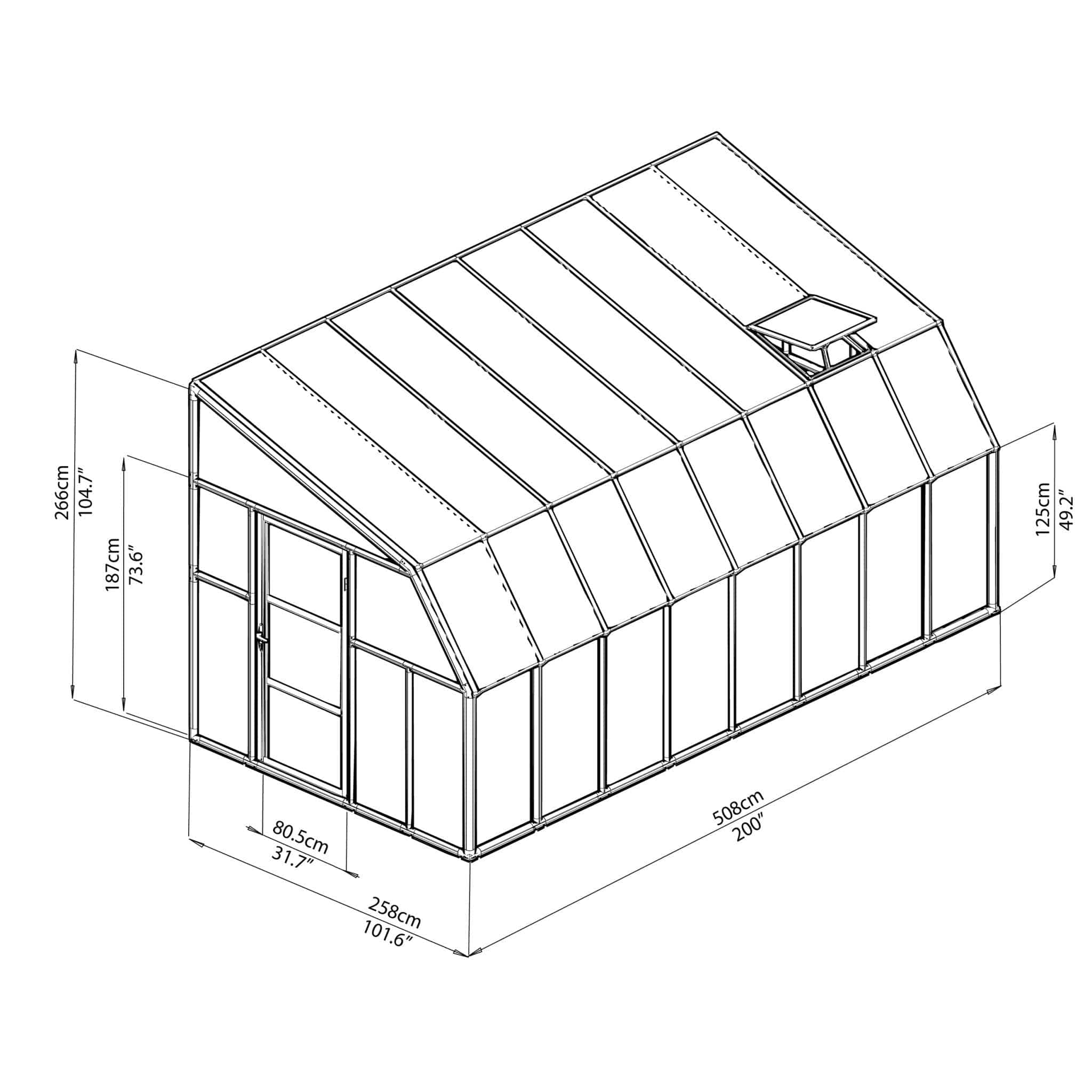 Palram - Canopia | Sun Room Eight Sunroom Enclosure, Lean To Greenhouse Kit