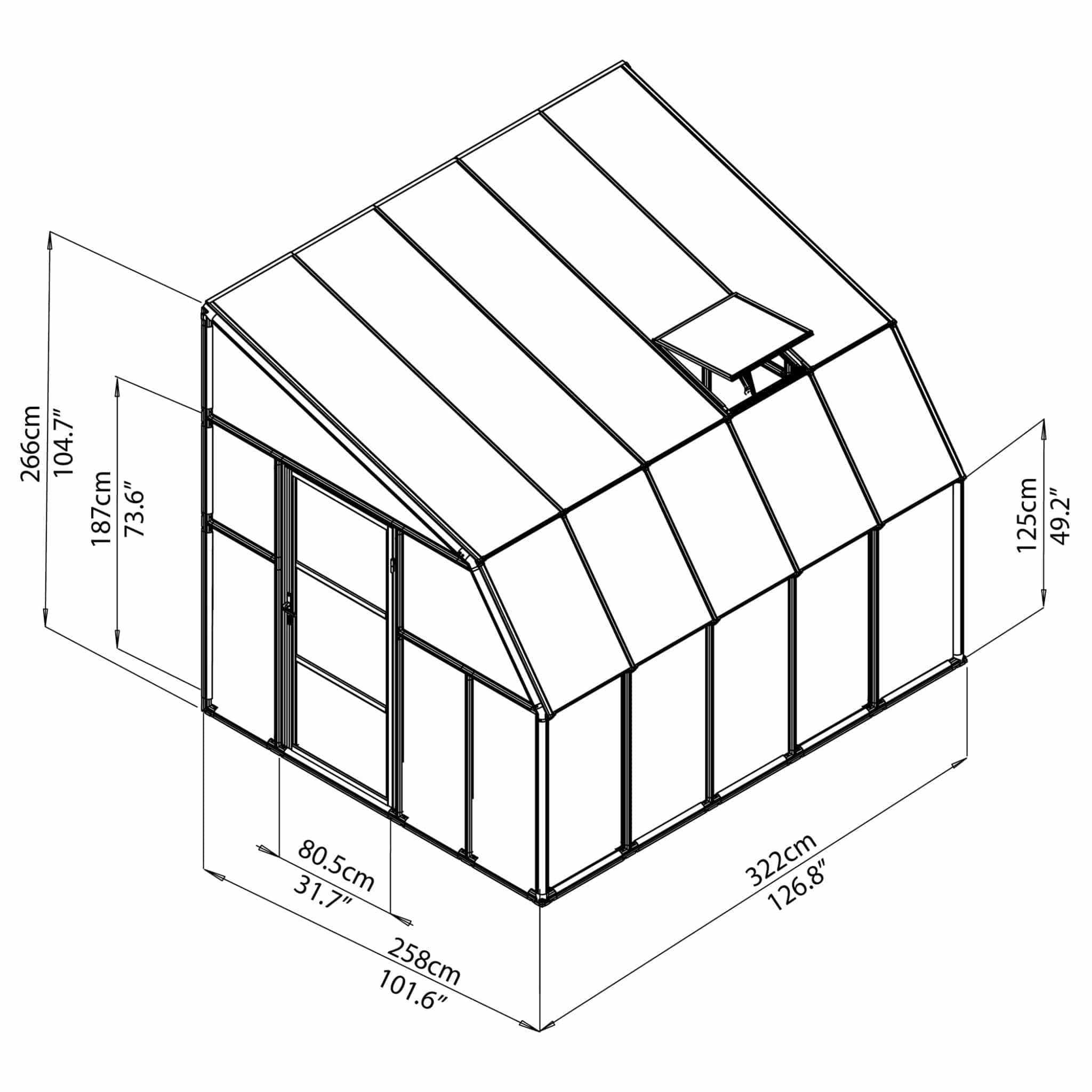 Palram - Canopia | Sun Room Eight Sunroom Enclosure, Lean To Greenhouse Kit
