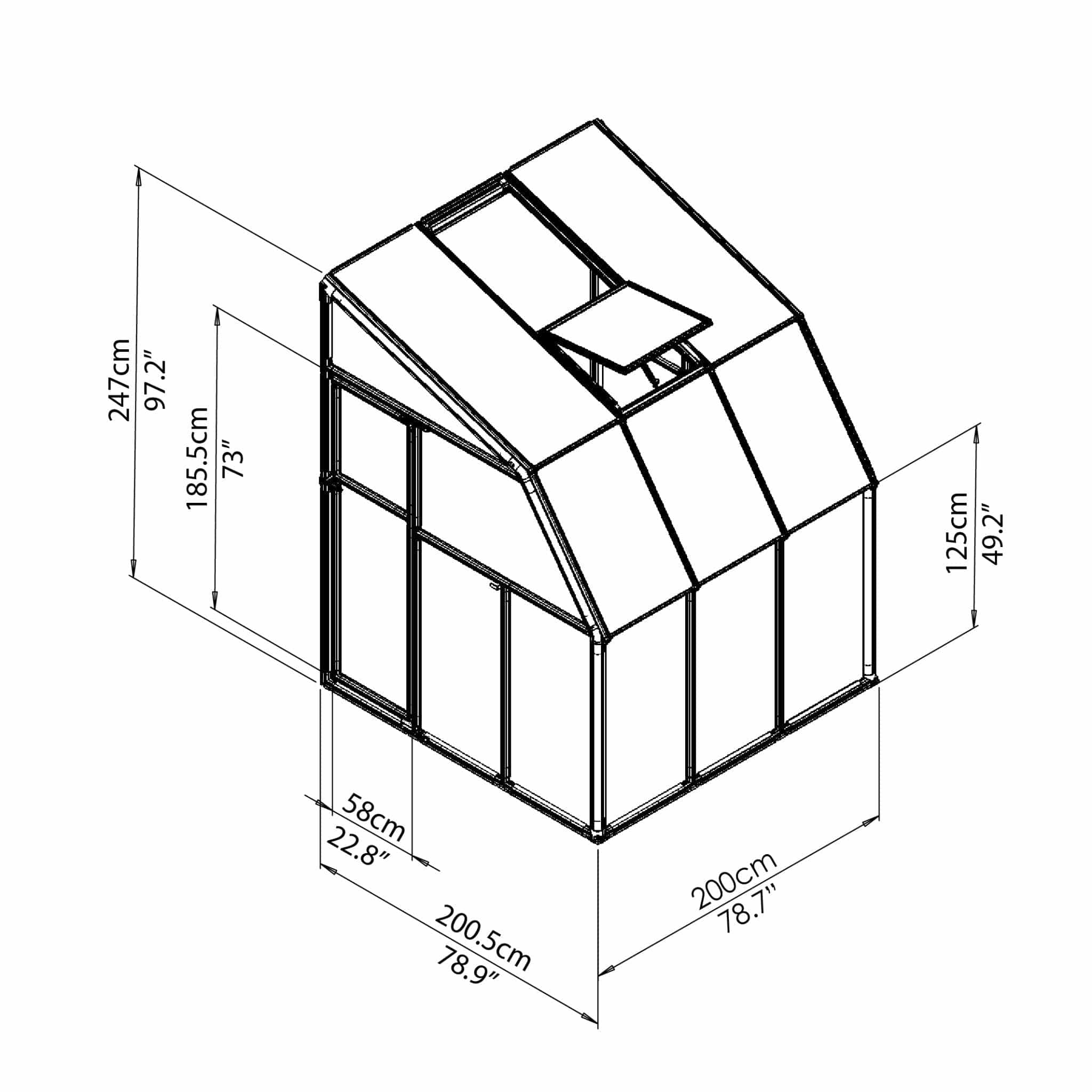 Palram - Canopia | Sun Room Six Sunroom Enclosure, Lean To Greenhouse Kit