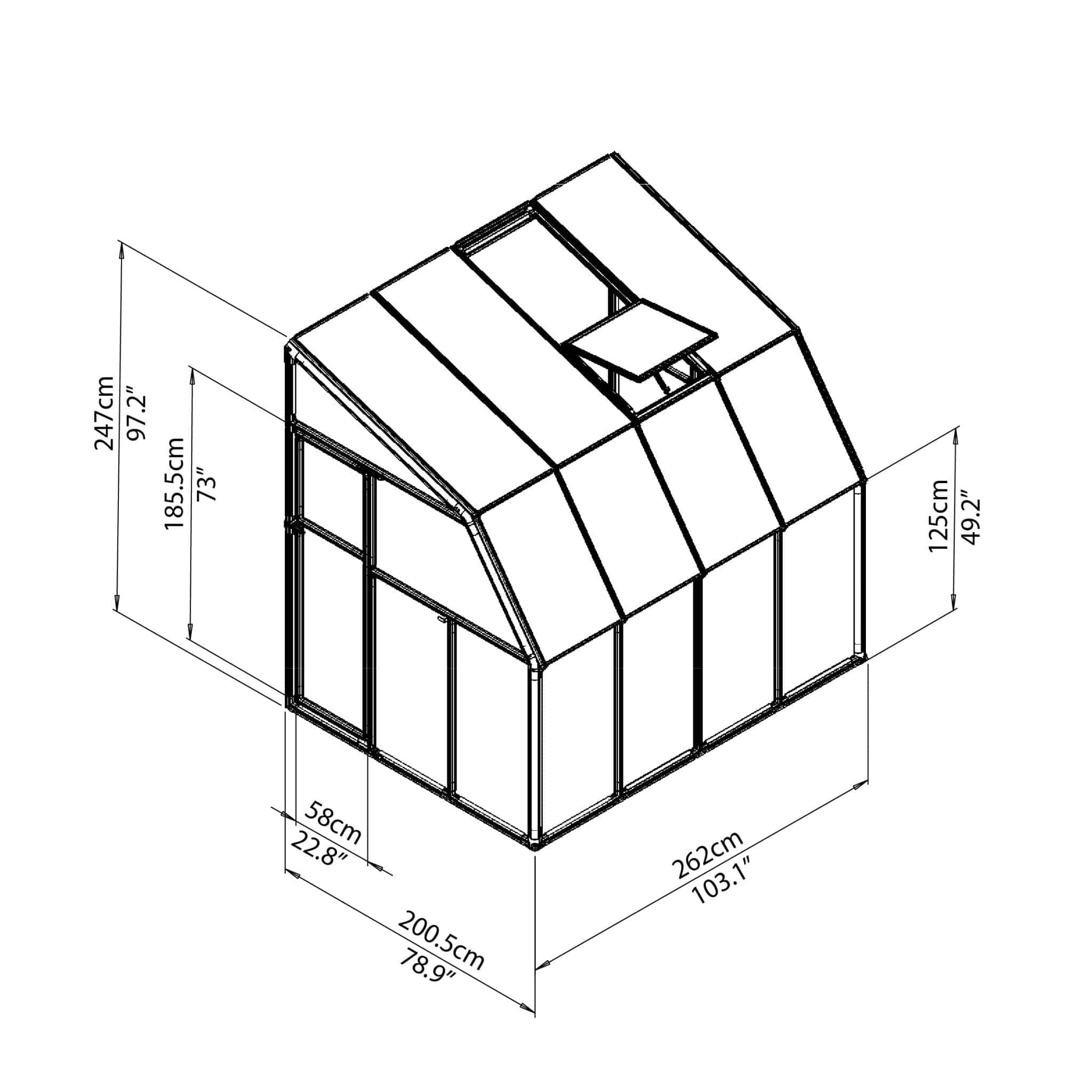 Palram - Canopia | Sun Room Six Sunroom Enclosure, Lean To Greenhouse Kit