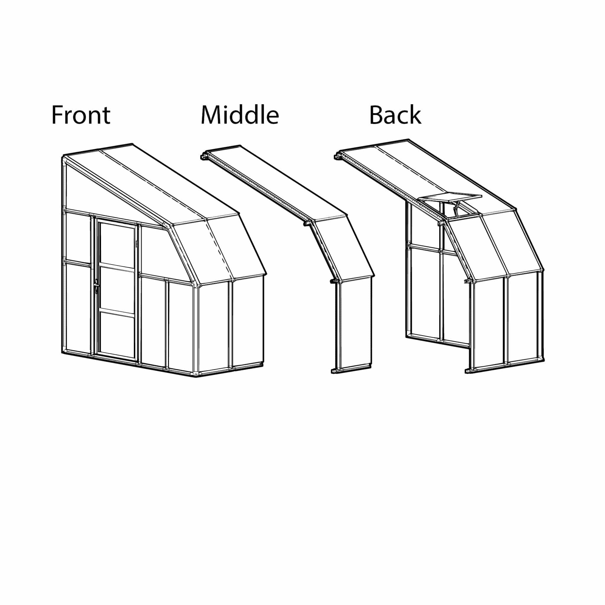 Palram - Canopia | Sun Room Six Sunroom Enclosure, Lean To Greenhouse Kit