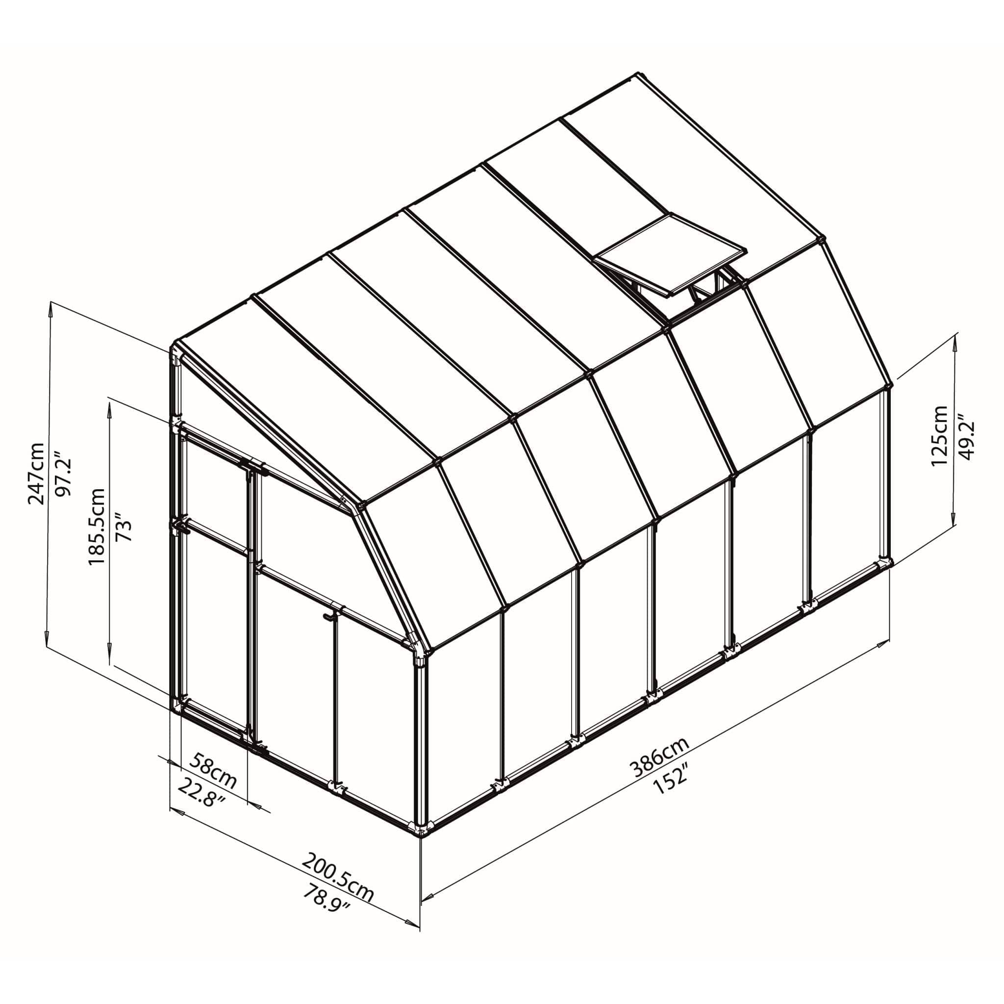 Palram - Canopia | Sun Room Six Sunroom Enclosure, Lean To Greenhouse Kit