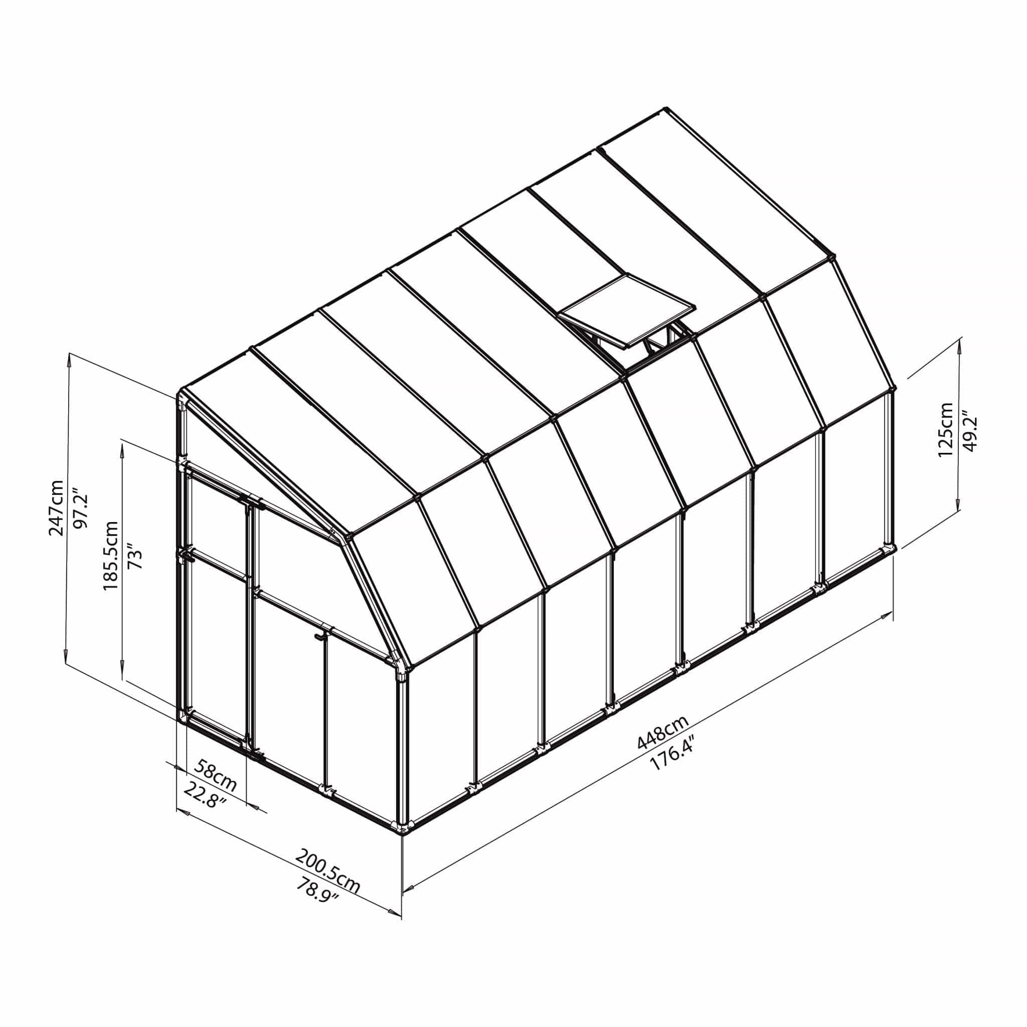 Palram - Canopia | Sun Room Six Sunroom Enclosure, Lean To Greenhouse Kit