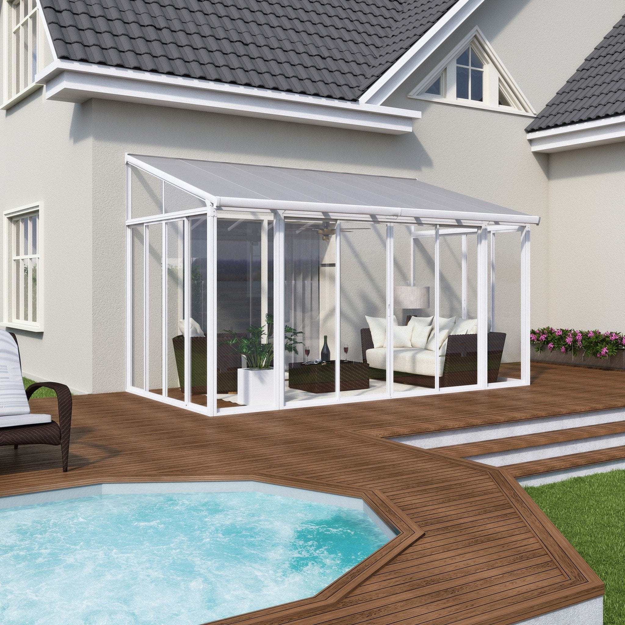 Palram - Canopia | SanRemo White Patio Enclosure