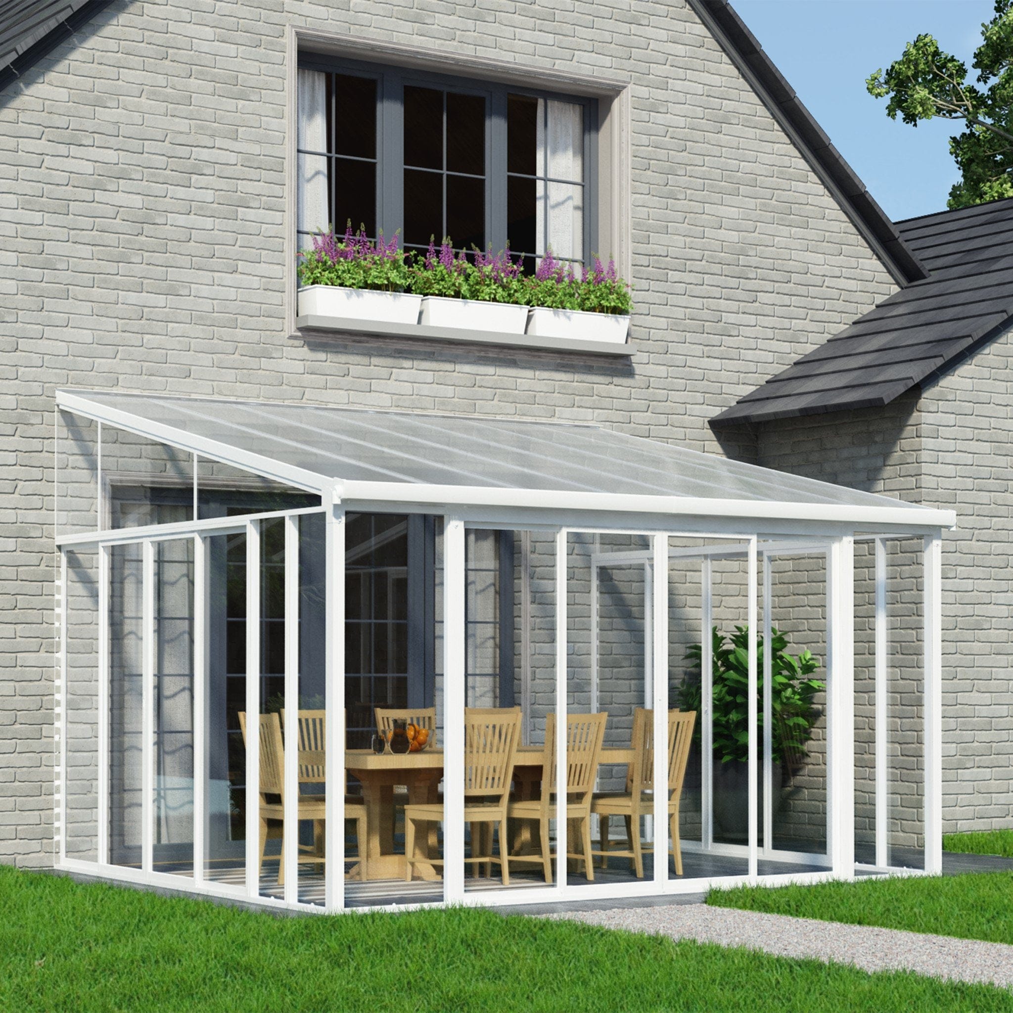 Palram - Canopia | SanRemo White Patio Enclosure