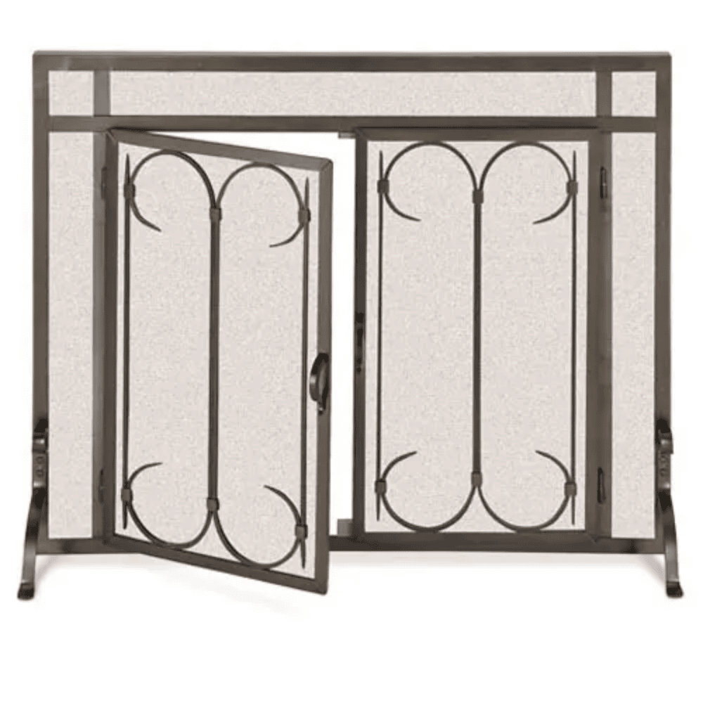 Pilgrim Iron Gate Fireplace Screen with Straight Top Doors