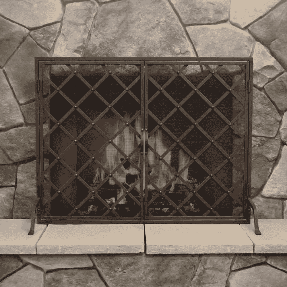 Pilgrim Iron Weave Door Fireplace Screen