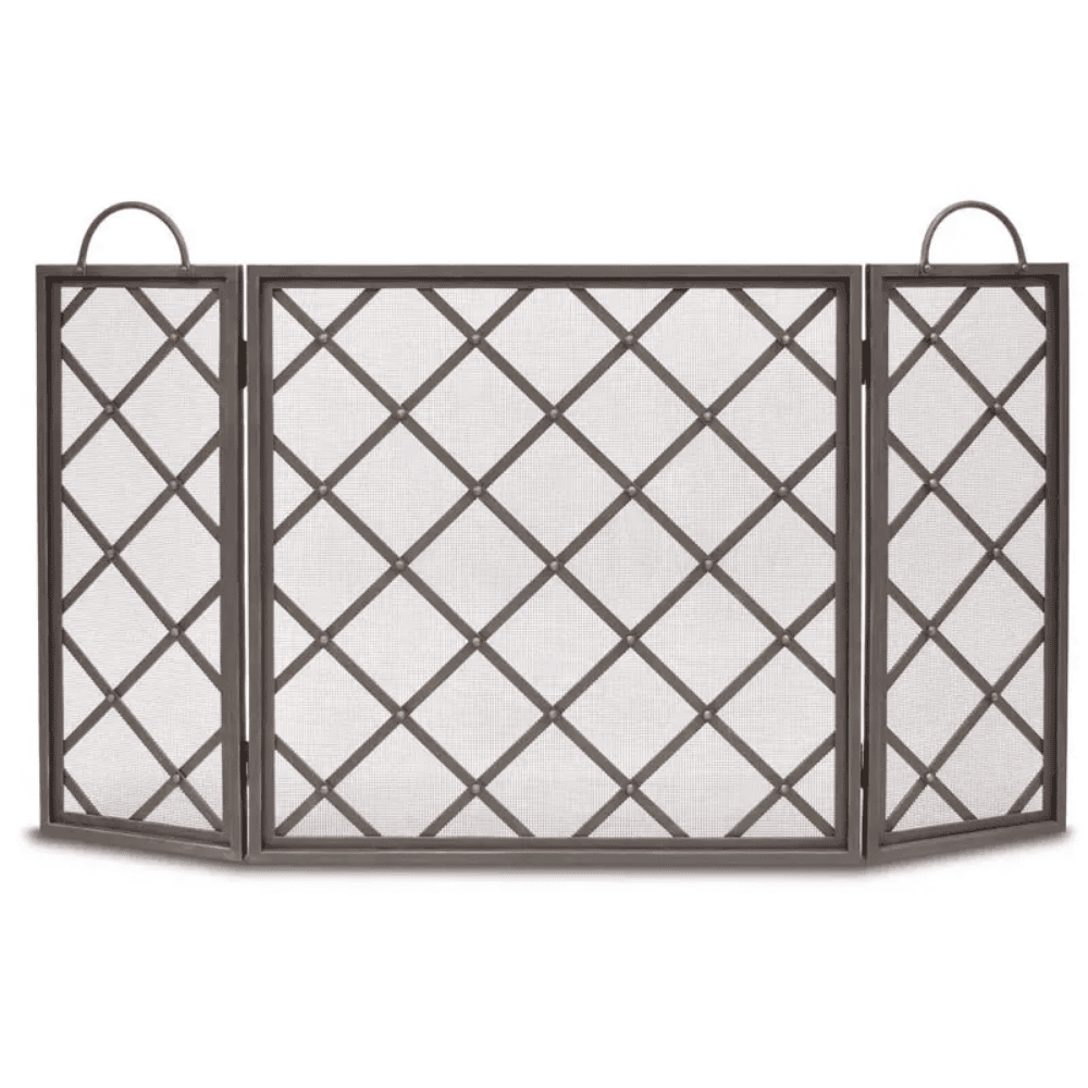Pilgrim Iron Weave Tri Panel Fireplace Screen