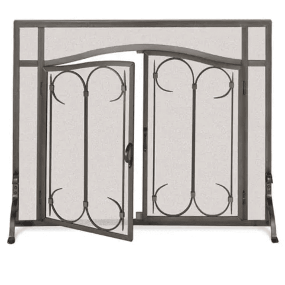 Pilgrim Large Iron Gate Fireplace Screen with Arched Doors